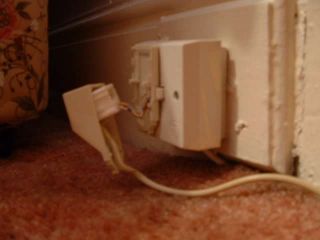 damaged telephone socket